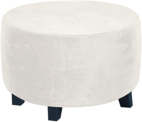 Ottomane Schonbezug Aufbewahrungshocker Bezug Sofabezug Aufbewahrungsbox Stoff Überzug Runden Sofahusse Schemel Couchbezug Ottomane Fußstütze Fußhocker Stretch Bezüge ( Color : U , Size : 58-70CM )