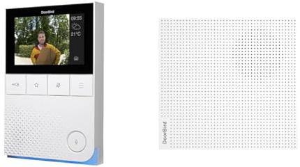 DoorBird A1101 IP-Video-Türsprechanlage WLAN, LAN, Inneneinheit weiß & A1061W weiße Gegensprechanlage