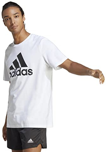 adidas Herren Essentials Single Jersey Big Logo Tee, White, XXL
