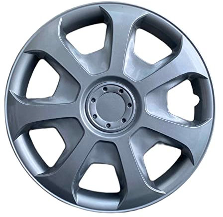 AUTOZOCO Tapacubos universales, Juego de 4 Tapacubos, Aptos para Coche, Furgoneta, ABS Resistente a Fuertes Impactos, con Anillo sujeción Ajustable, Diseño Porto, 15 Pulgadas