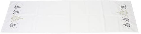 FRANK FLECHTWAREN Tischläufer Weihnachtsbäumchen, Besticktes Winterliches Motiv, Tanne, 100% Polyester Maße: 40 x 140 cm,