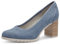 s.Oliver Damen Pumps mit Blockabsatz mit Strukturmuster, Blau (Indigo), 38