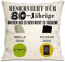 Bommex 80. Geburtstag Geschenk Tasche Kissenbezug für 80 Jahre alt Frauen Männer Mama Papa Opa Opa Tante Onkel Frau Ehemann Freunde Nachbarn 80. Geburtstag Kissenbezug(80. Geburtstag)