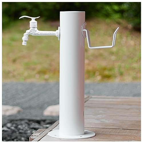 Doorhighpeak Gartenwassersäule mit Halterung, Frostsicherer Wasserhahn im Freien Zapfen Hof Wasserrohrsitz, Hofhydrant Wasserbrunnen Wasserschlauchhalter, für Bewässerung/Autowäsche/Blumen gießen