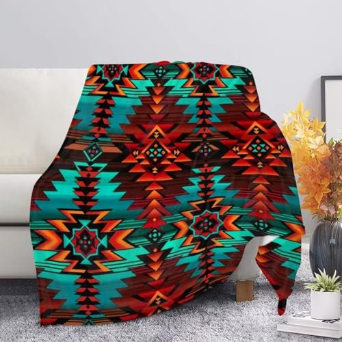 xixirimido Azteken-Decke, Fleece-Überwurf, Decken, weich, gemütlich, Plüsch, warme Decken für Damen und Herren, weiches Büro, Zuhause