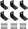 Mitraille avec trou long, 6 pièces d'angles de plaque de trous, Support de charge lourde de coin en métal, Attache d'angle de 90 degrés pour bois, Meubles (82+58) x45mm