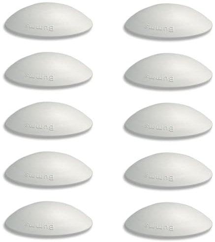 Bumms Türstopper für Boden und Wand Weiß selbstklebend ohne bohren [10 Stück] - Ø 60 mm - Wandpuffer für Wandschutz aus Gummi - Türpuffer für Türanschlag, Türgriffschutz bei Wänden