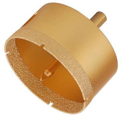 VENSTPOW Brazed 2-3/8 Diamond Hole Saw, 60mm Tile Hole Cutter with Center Drill Bit, Core Drill Diamond Drill Bits for Porcelain Tile, Ceramic, Glass, Granite Quartz, Marble, Gemstone, Dry Drilling