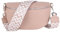 MIRROSI® Bauchtasche Damen, Echtleder, Made in Italy, Umhängetasche, Brusttasche, Crossbody Bag (1 Tasche & 2 Gurte) (Rosa (BOHE Rosa), Große Tasche (28x18x9cm))