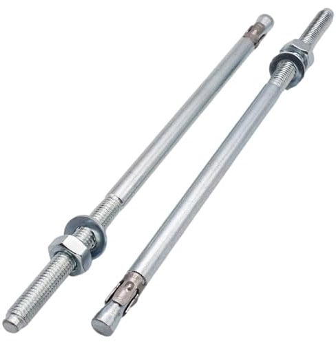 SKIR'CO Ancoraggi a cuneo zincati M10 x 250 mm, tasselli in metallo, bullone di ancoraggio, ancoraggio per muratura, ancoraggio per calcestruzzo, 10 pezzi