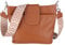 MIRROSI® Umhängetasche Damen, Echtleder, Made in Italy, BOHO Style30x24,50x9cm (BXHXT) viel Stauraum, Handtasche, Brusttasche, Crossbody Bag (1 Tasche & 2 Gurte) (Braun (BOHO))