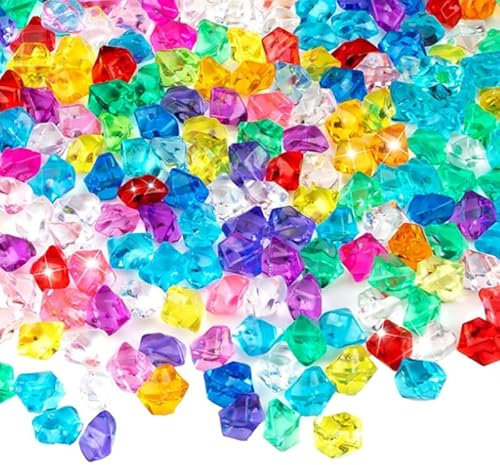600 Stück Edelsteine Dekorative Diamanten Acryl Glitzersteine große Edelsteine ​​für Kinder DiamantDekoration Dekoration Dekorative Kristallsteine Edelsteine bunte Formsteine für Tischdeko