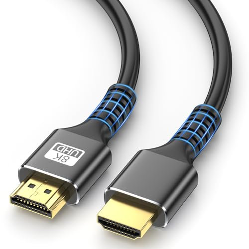 looyotul 8k Cable HDMI 0.5m de Ultra Alta Velocidad Hdmi 2.1 Cable 4K@120Hz 8K@60Hz Conector dorado 48gbps,línea HDMI 3D eARC,Para Computadoras,Proyector,Monitoreo,HDTV,Xbox,PS4/PS5(Negro)