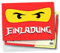 Generisch 12x EINLADUNGSKARTEN inkl. passender Umschläge für Kindergeburtstag & Co. - Karten Set mit NINJA Motiv - Cartoon-Thema