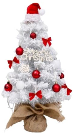 Amagogo Mini-Weihnachtsbaum, beflockt, hochwertiger Weihnachtsbaum für Zuhause, Büro, Party-Dekoration, weiß, 60 cm