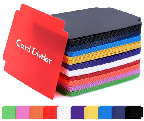 WYYFXY® 100 Stück Kartentrenner 95×70mm Card Divider Multicolor Kartenteiler Plastik Trennblätter für Spiele Sport Anime Sammelkarten Aufbewahrung
