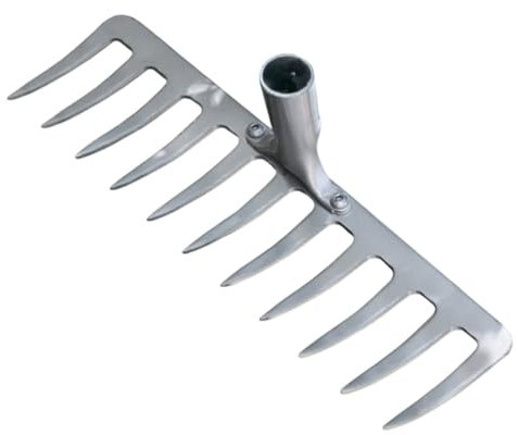 PAMINGONO 11 Zahn Gartenrechen Aus Multifunktionales Gartengerät Zum Lockern Von Erde Und ähen Von Gras Robustes Planiertool Für Den Gartenbau