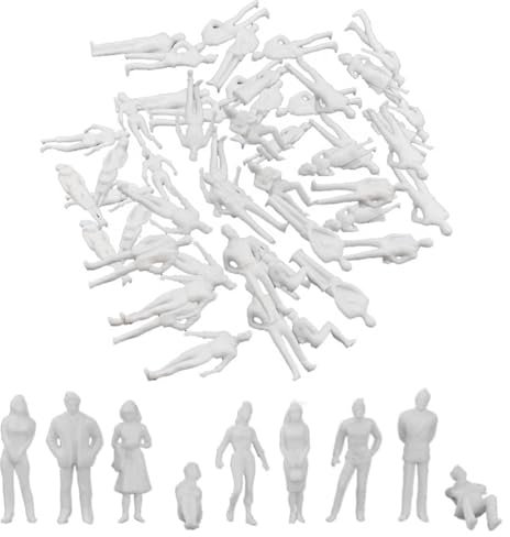 100 PCS Modell Figuren Weiß,Miniatur Figuren,Menschen Modell Figuren Set 1:100 Modell Figuren weiß Unbemalt,Personnage Miniature,Verschiedene Posen Miniaturleute,Für DIY Sandtische und Miniaturszenen