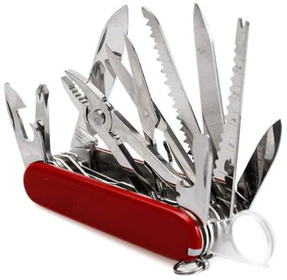 IKOPFLN 9 * 2.3 * 3.1CM Couteau suisse Couteau de Poche Suisse,Multitool, 17 Fonctions, Tire Bouchon, Grand Lame, Ouvre Boite couteaux suisse couteau bivouac