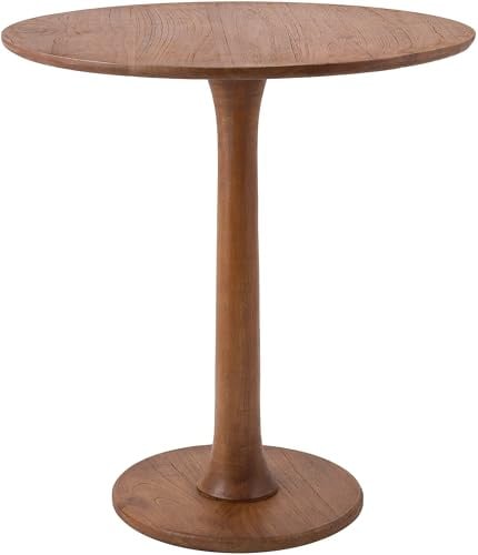 CLP Beistelltisch rund Morristown, handgefertigter Holztisch aus Mindi-Holz, massiver Couchtisch für Wohnzimmer und Esszimmer | Farbe braun