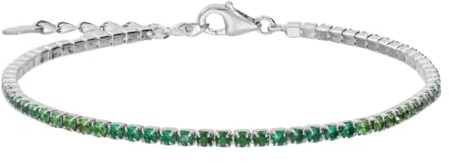Bronzallure Bracciale Tennis Donna – Bracciale Tennis con Cubic Zirconia Verdi Degradé – Gioielli Made in Italy – Braccialetto Idea Regalo Compleanni, Anniversari, Festa Donna, Festa Mamma