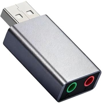 USB Sound Card, USB to 3.5mm Audio Adapter with 3.5mm Headphone and Microphone Jack, Plug and Play Stereo USB Audio Converter for PC Mac Steam Deck Laptop Desktop