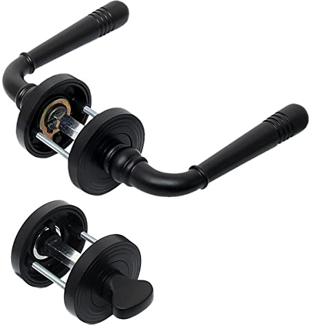 Türbeschlag 2309 Helena R WC Schwarz PVD Türklinke