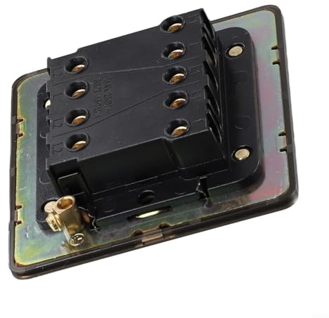 QuivyLivy Panneau d'interrupteur de type 86, plaque murale en bronze vert pour interrupteur à bascule, couvercle d'interrupteur en acier inoxydable avec finition brossée, 1/2 voies 1 à 4 interrupteurs