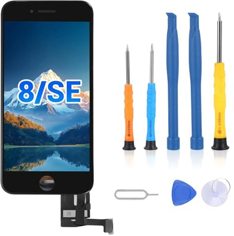 Hycago Display für iPhone 8 / SE (2020),4,7 Zoll LCD Bildschirm Ersatz FHD Touchscreen Digitizer Montage Reparaturkits