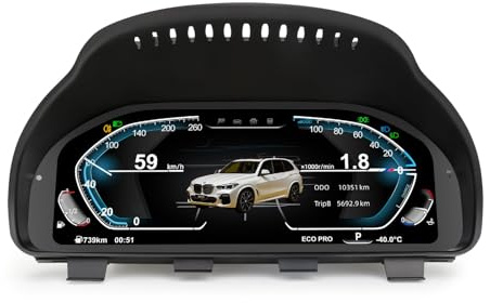 12,3 Écran LCD Tableau de Bord Numérique pour BMW F07 F10 F11 F18 F01 F02 F03 F06 F12 F13, X3 F25, X4 F26, X5 F15, X6 F16 HD Compteur de Vitesse Écran Cruscotto, 5-UI, Commande au Volant, Plug&Play