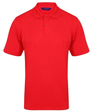 Henbury Mens Coolplus® Pique Polo Shirt (2XL) (Red)