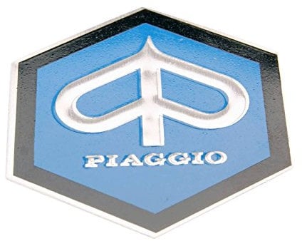 Emblem Piaggio zum Kleben 6-eckig 42mm glatt für Kaskade für Piaggio Ape, Vespa Gl, Rally