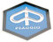 Emblem Piaggio zum Kleben 6-eckig 42mm glatt für Kaskade für Piaggio Ape, Vespa Gl, Rally