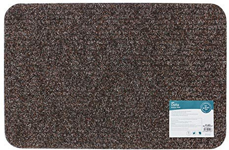 JVL Delta Ribbed Lightweight Indoor Entrance Door Mat, Brown, 40 x 60 cm