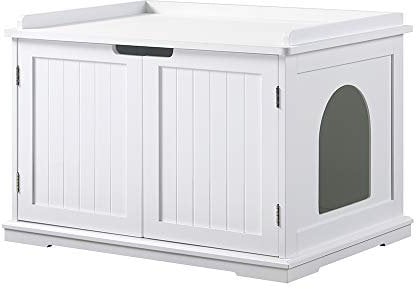 unipaws Katzenklo Verkleidung Möbel, Katzenwaschraum, Versteckte Katzenklo Abdeckung, Schrank Für Große Katze, Hundesichere Katzenklos, Verstecktes Katzenklo, Katzenhaus, Weiß