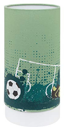 EGLO TABARA Kinderlampe, Tischleuchte Motiv, Deko für Jungen und Mädchen, Leselampe für Kinderzimmer grün/Weiss, Fußball Nachtlicht, Stahl, 6 W