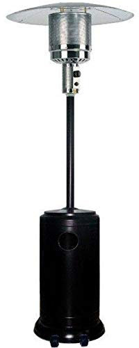 Suinga Chauffage d'exterieur, Poêle à gaz acier extérieur 13 kW extérieur avec Roues, Système Anti-basculement, Parasol chaufant, noir