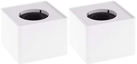 NUOBESTY 2Pcs Microfono Logo Flag Station Abs Stampaggio Ad Iniezione Colloquio Mic Station Quadrato a Forma di Cubo (Bianco)