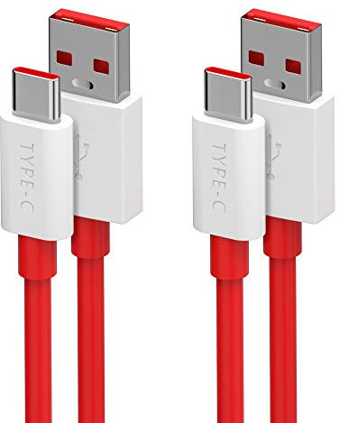 ACOCOBUY Câble USB C pour OnePlus SUPERVOOC Charge 1.8M/6FT [Lot de 2] Câble USB Type C Charge Rapide pour OnePlus Nord CE 2/Nord 2T/10 Pro/8 Pro/8/7T Pro/7 Pro/6T/6, SUPERVOOC Charge pour OPPO Reno10