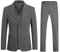Allthemen Costume Homme 3 pièces Mariage à Carreaux Blazer Casual Slim Fit Ajusté Veste pour d'affaires #630 Gris S