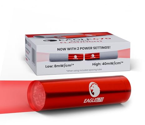 Eagle670 670 nm Deep Red LED Light | USA Lab Verified 670nm Flashlight (670 nm LED) w/Spacing Tube | Red Light 670 nanometers | Lightweight and Pocket-Sized