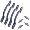 SUL Black Cast Iron Hot Bed Handles with Screw for Indoor or Outdoor Use, Black Japanned D Handle Gate Handle for Garden Gates, Shed Doors - 150mm Hot Bed Handle 4pk