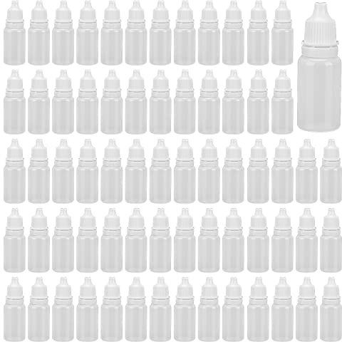 JAPCHET 250 PCS 10ml Plastic Dropper Bottles, Empty Eye Dropper Bottle with Funnel and Screw Cap, White Squeezable Bottle for Eye Drops, Essential Oils