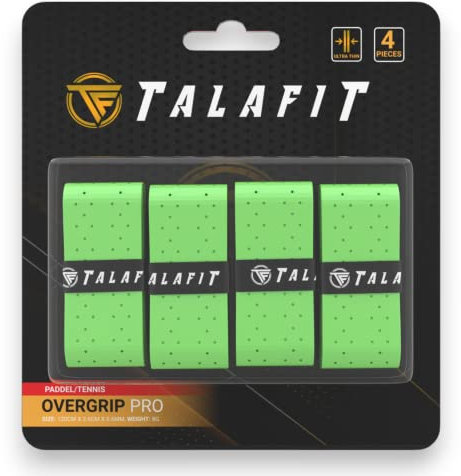 TALAFIT Pack 4 Overgrip Padel - Grip Padel - Padel Griffband Padel - Bohrungen - Overgrip Tennis - Grip Tennis (Grün)