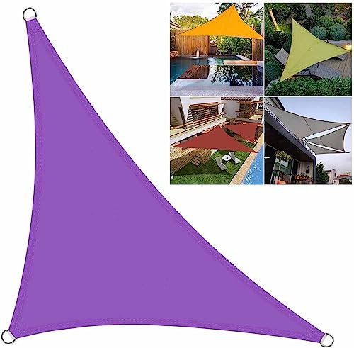 PCIIIOU Lila Sonnensegel-Dreieck, Garten-Sonnensegel-Überdachung, 98% UV-Block, Outdoor-Segel-Überdachung für Garten, Hof, Terrasse, Pool (3x3x4.3M)