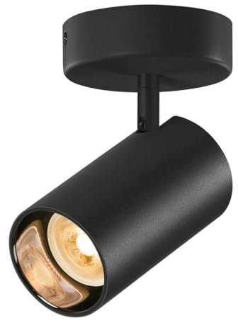 SLV ASTO TUBE |Deckenleuchte, Deckenspot, Aufbauleuchte, Innenbeleuchtung für Wohnzimmer, Schlafzimmer, Küche, Diele, Kinderzimmer | Aluminium, zylindrisch, max. 1x10W, schwarz
