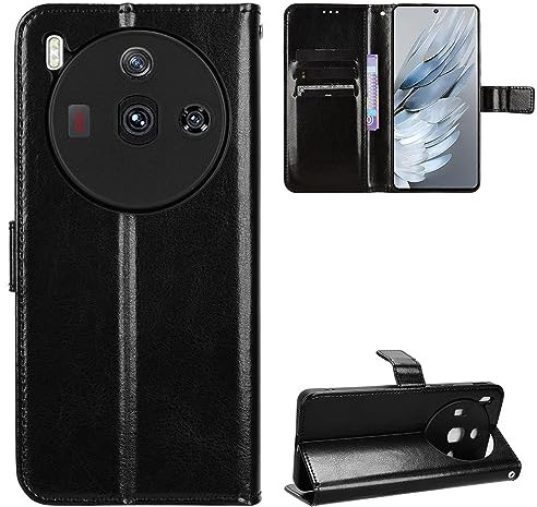 BellaCase ZTE Nubia Z50S Pro 5G Coque [Étui Portefeuille] [Fonction Support] [Slots pour Cartes] [Couverture à Rabat Magnétique] Compatible avec Le Smartphone ZTE Nubia Z50S Pro 5G(Noir)