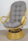 Rattan Drehsessel, Drehwippsessel Linda Fb. Honig inkl. hochwertigen Polster Dark Gray