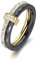 BISONBLUE Ringe Damen Damenschmuckring Rings Herren Geschenk Mode Schwarz Weiß Keramik Kristall Eheringe Für Frauen Mädchen Böhmen Ring 7 Schwarz
