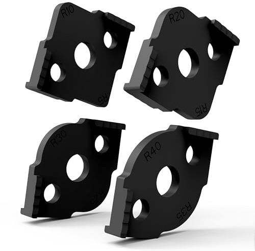 Radius Jig Router Templates Corner Radius Routing Templates, ABS+CNC high Hardness Processing Glue, Routing Rounded Corners Router Bit Templates, R5 R10 R15 R20 R25 R30 R35 R40 (4 Packs)